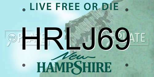 HRLJ69 New Hampshire License Plate