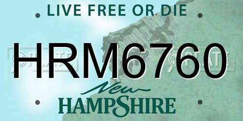HRM6760 New Hampshire License Plate