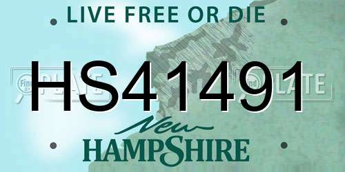 HS41491 New Hampshire License Plate