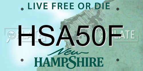 HSA50F New Hampshire License Plate