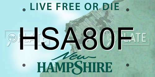 HSA80F New Hampshire License Plate