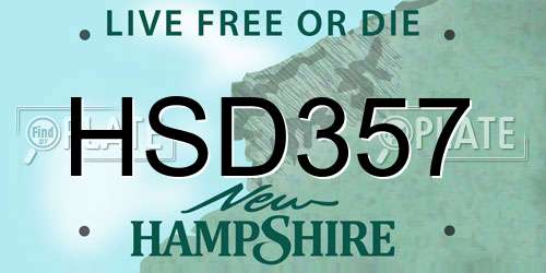 HSD357 New Hampshire License Plate