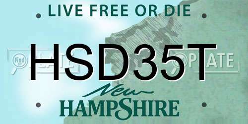 HSD35T New Hampshire License Plate