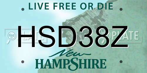 HSD38Z New Hampshire License Plate