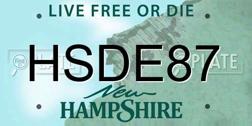 HSDE87 New Hampshire License Plate
