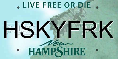 HSKYFRK New Hampshire License Plate