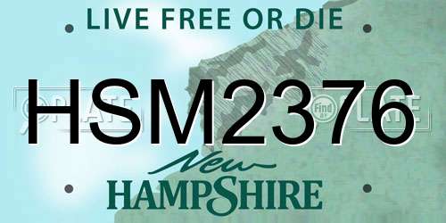 HSM2376 New Hampshire License Plate