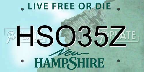HSO35Z New Hampshire License Plate