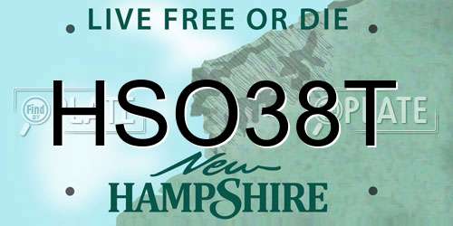 HSO38T New Hampshire License Plate