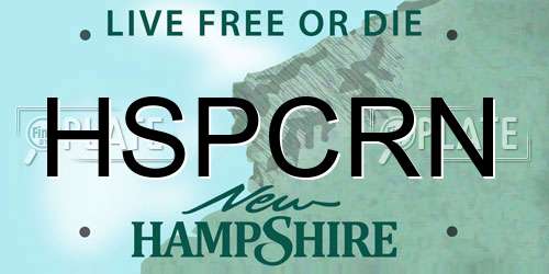 HSPCRN New Hampshire License Plate