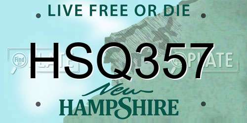 HSQ357 New Hampshire License Plate