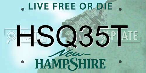 HSQ35T New Hampshire License Plate