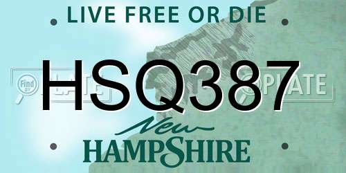 HSQ387 New Hampshire License Plate