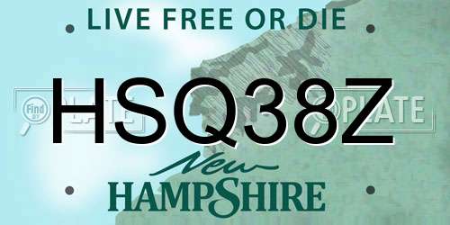 HSQ38Z New Hampshire License Plate