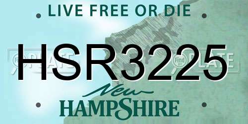 HSR3225 New Hampshire License Plate