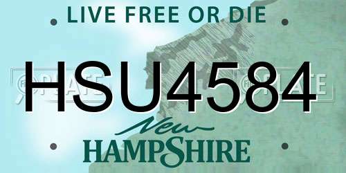 HSU4584 New Hampshire License Plate
