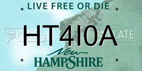 HT4I0A New Hampshire License Plate