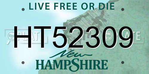 HT52309 New Hampshire License Plate