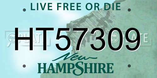 HT57309 New Hampshire License Plate