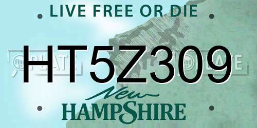 HT5Z309 New Hampshire License Plate