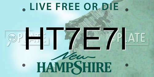 HT7E7I New Hampshire License Plate