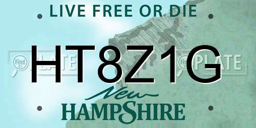 HT8Z1G New Hampshire License Plate