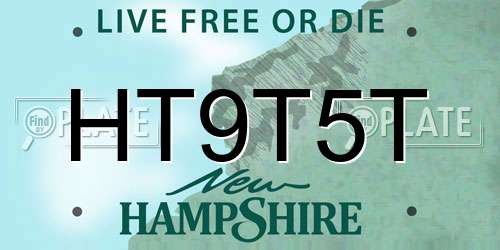 HT9T5T New Hampshire License Plate
