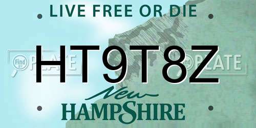 HT9T8Z New Hampshire License Plate