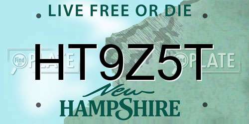 HT9Z5T New Hampshire License Plate