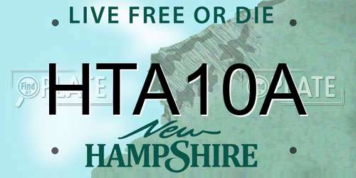 HTA10A New Hampshire License Plate