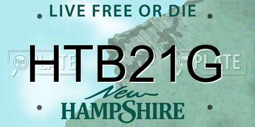 HTB21G New Hampshire License Plate