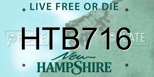 HTB716 New Hampshire License Plate