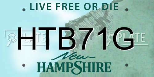 HTB71G New Hampshire License Plate