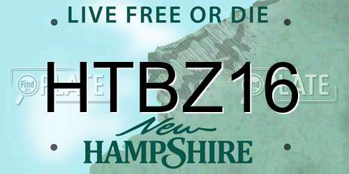HTBZ16 New Hampshire License Plate