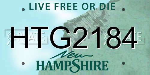 HTG2184 New Hampshire License Plate