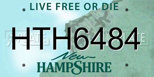 HTH6484 New Hampshire License Plate