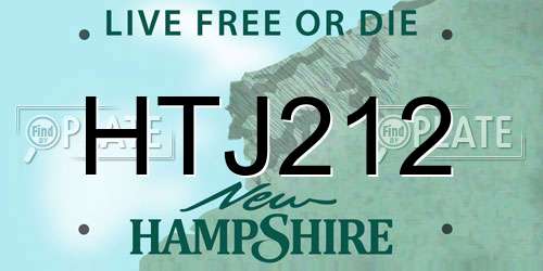 HTJ212 New Hampshire License Plate