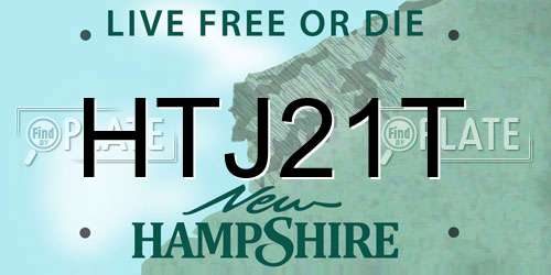 HTJ21T New Hampshire License Plate