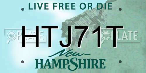 HTJ71T New Hampshire License Plate