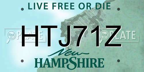 HTJ71Z New Hampshire License Plate