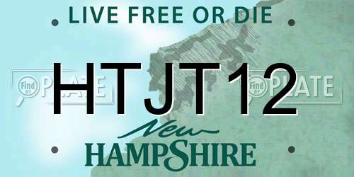 HTJT12 New Hampshire License Plate