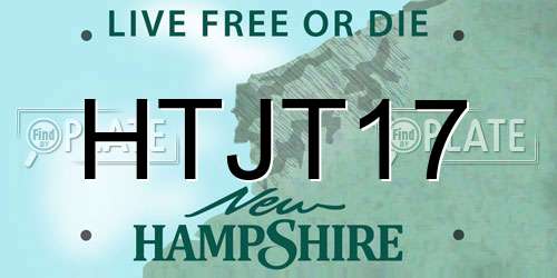 HTJT17 New Hampshire License Plate