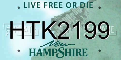 HTK2199 New Hampshire License Plate