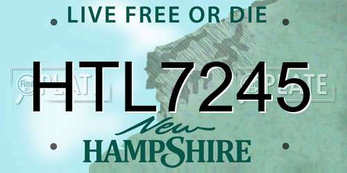 HTL7245 New Hampshire License Plate