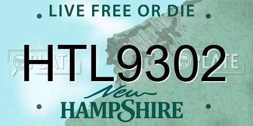 HTL9302 New Hampshire License Plate