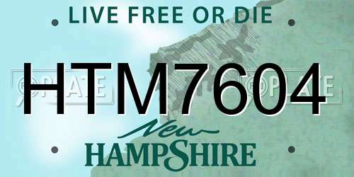 HTM7604 New Hampshire License Plate