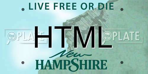 HTML New Hampshire License Plate
