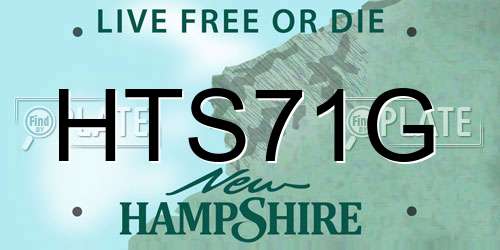 HTS71G New Hampshire License Plate