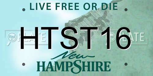 HTST16 New Hampshire License Plate