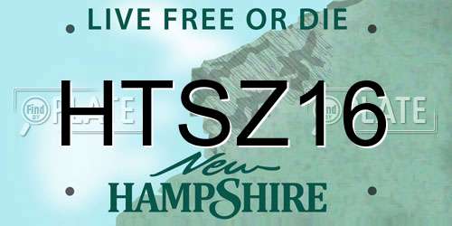 HTSZ16 New Hampshire License Plate